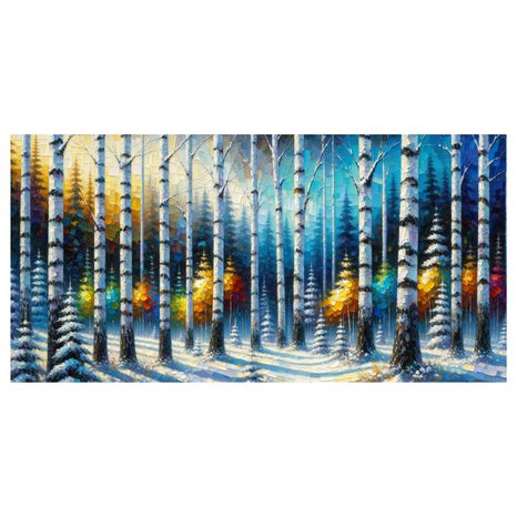 OBRAZ BŘEZOVÝ HÁJ ZA ÚSVITU - OBRAZY LES - OBRAZY