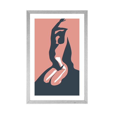 POSTER MIT PASSEPARTOUT ZÄRTLICHKEIT DES WEIBLICHEN KÖRPERS - FRAUEN - POSTER