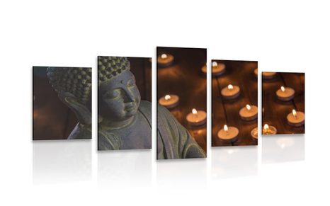 5 PART PICTURE BUDDHA FULL OF HARMONY