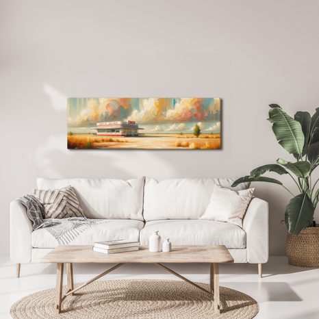 SLIKA BISTRO OB CESTI - VINTAGE IN RETRO SLIKE - SLIKE