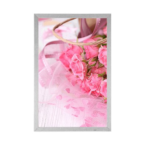 POSTER ROMANTISCHER ROSA ROSENSTRAUSS - BLUMEN - POSTER