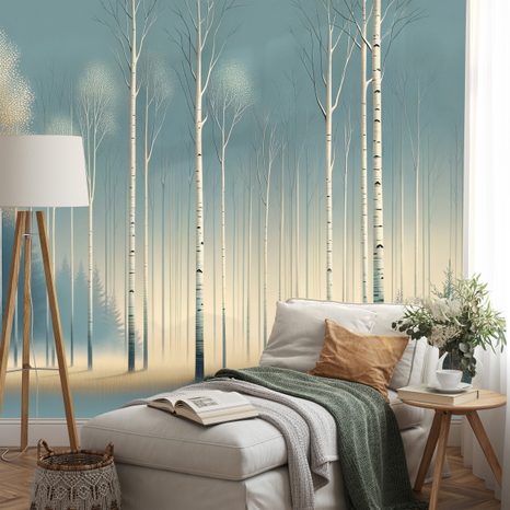 SAMOLEPÍCÍ TAPETA ZASNĚŽENÝ LES V MLZE - TAPETY LES - TAPETY