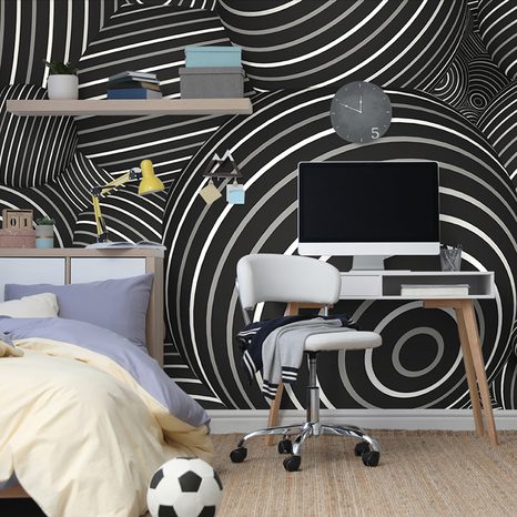 SAMOLEPÍCÍ TAPETA ČERNOBÍLÉ KULIČKY - SAMOLEPÍCÍ TAPETY - TAPETY