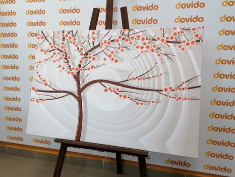 CANVAS PRINT MODERN TREE ON AN ABSTRACT BACKGROUND - ABSTRACT PICTURES - PICTURES