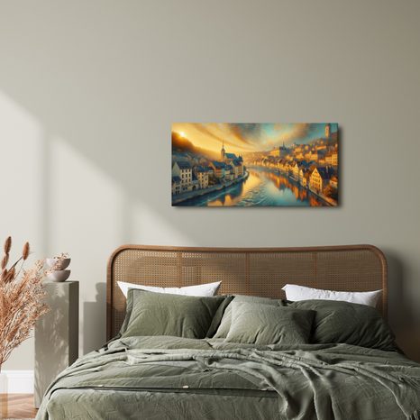 OBRAZ ZÁŘE TICHÉHO MĚSTA - OBRAZY MĚSTA - OBRAZY