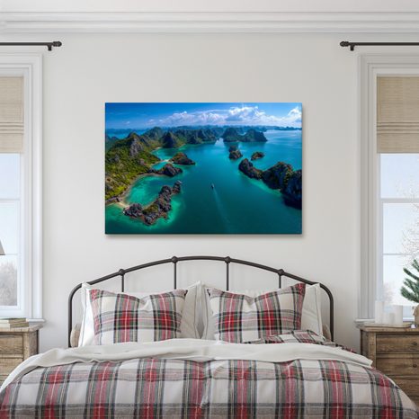 WANDBILD TROPISCHE LAGUNE AUS DER LUFT - BILDER MEER UND STRAND - BILDER