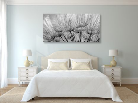 STAMPA SU TELA – SEMI DI SOFFIONE IN BIANCO E NERO - QUADRI BIANCO E NERO - STAMPE E QUADRI