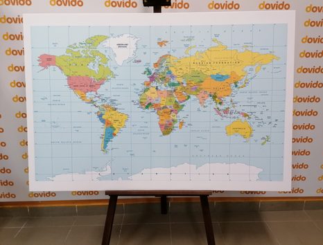 WANDBILD AUF KORK KLASSISCHE WELTKARTE MIT WEISSEM RAND - WANDBILDER AUF KORK - BILDER