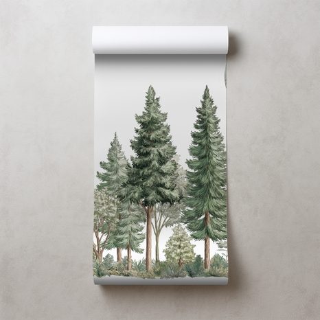 TAPETA MEDVĚD V BALÓNU NAD LESEM - DĚTSKÉ TAPETY - TAPETY