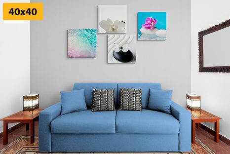 SET OBRAZŮ FENG SHUI V ZAJÍMAVÉ BAREVNÉ KOMBINACI - SESTAVY OBRAZŮ - OBRAZY