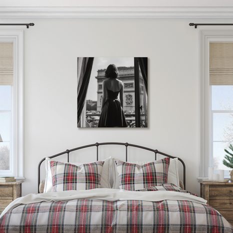 OBRAZ POHLED NA MĚSTO Z OKNA - OBRAZY ŽENY - OBRAZY
