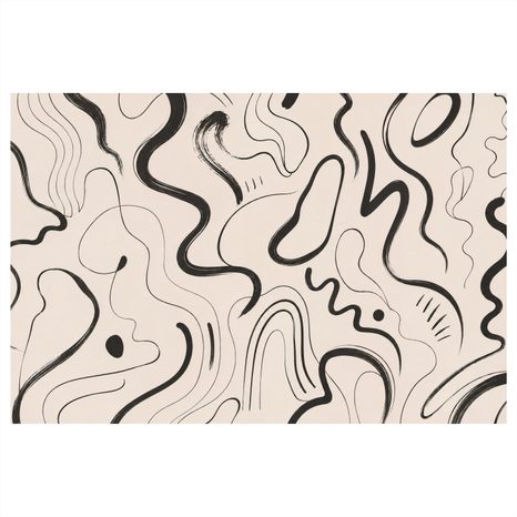 TABLEAU SUR TOILE – FLUX ABSTRAIT DE LIGNES NOIRES - IMAGES FORMES ABSTRAITES - TABLEAUX