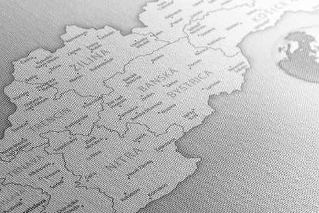 OBRAZ NA KORKU ČERNOBÍLÁ MAPA SLOVENSKA - OBRAZY NA KORKU - OBRAZY