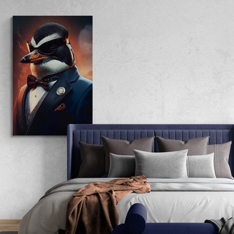 WANDBILD TIERISCHER GANGSTER PINGUIN - WANDBILDER TIERISCHE GANGSTER - BILDER