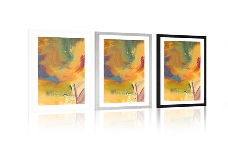 POSTER MIT PASSEPARTOUT BUNTE ABSTRAKTION - MOTIVE AUS UNSERER WERKSTATT - POSTER