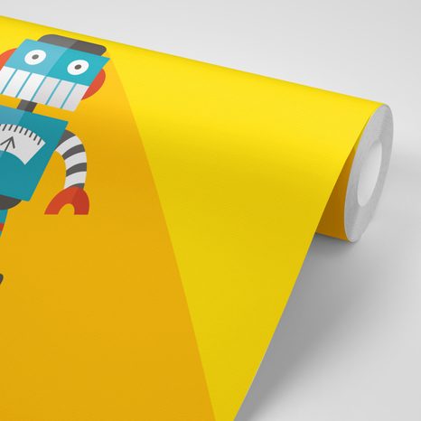 SELBSTKLEBENDE TAPETE FRÖHLICHER ROBOTER - SELBSTKLEBENDE TAPETEN - TAPETEN