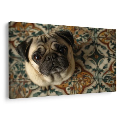 OBRAZ ROZTOMILÝ MOPS NA DLAŽBĚ - OBRAZY PSI - OBRAZY