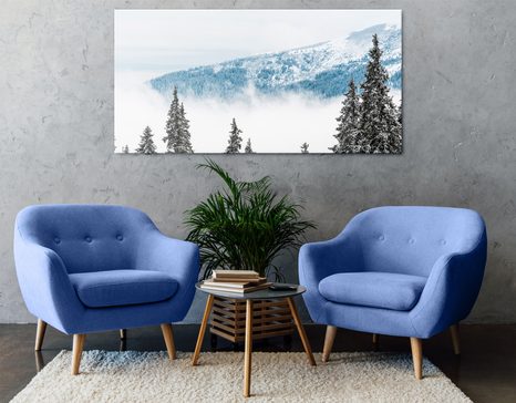 TABLOU PINI ACOPERIȚI CU ZĂPADĂ - TABLOU NATURĂ ȘI PEISAJE NATURALE - TABLOURI