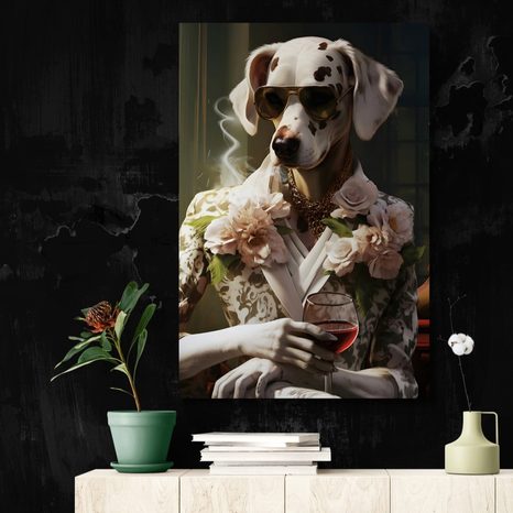 STAMPA SU TELA – GANGSTER ANIMALE FEMMINA DALMATA - QUADRI DI GANGSTER ANIMALI - STAMPE E QUADRI