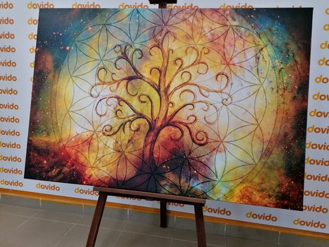 CANVAS PRINT TREE WITH FLOWER OF LIFE - OBRAZY STROMY ŽIVOTA - PICTURES