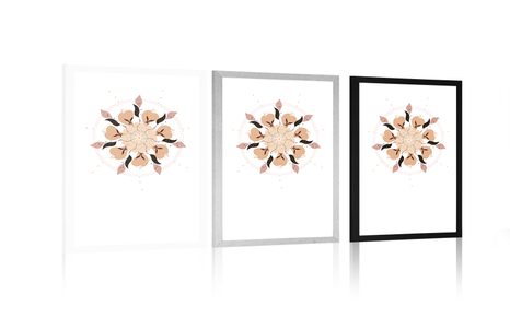 POSTER MIT PASSEPARTOUT ZARTE ABSTRAKTION DER BLUMEN - MOTIVE AUS UNSERER WERKSTATT - POSTER