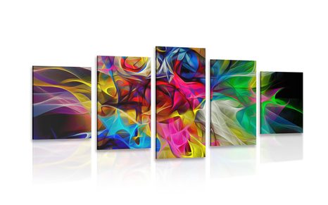5-PIECE CANVAS PRINT ABSTRACT COLORFUL CHAOS