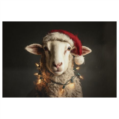 WANDBILD WEIHNACHTSSCHAFE MIT LICHTERN - WEIHNACHTS- UND WINTERBILDER - BILDER