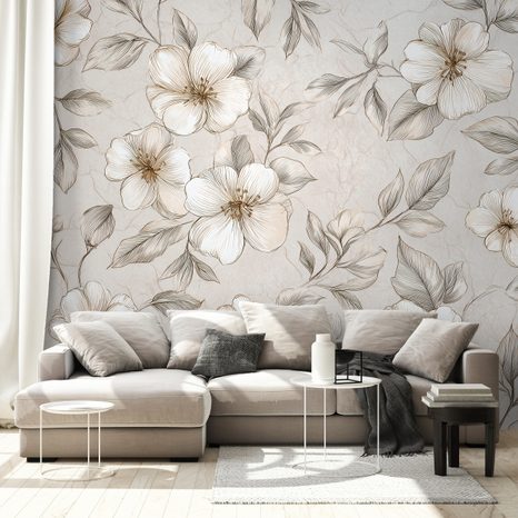 TAPET FLORI VINTAGE ÎN TONURI DELICATE - TAPET FLORI - TAPETURI