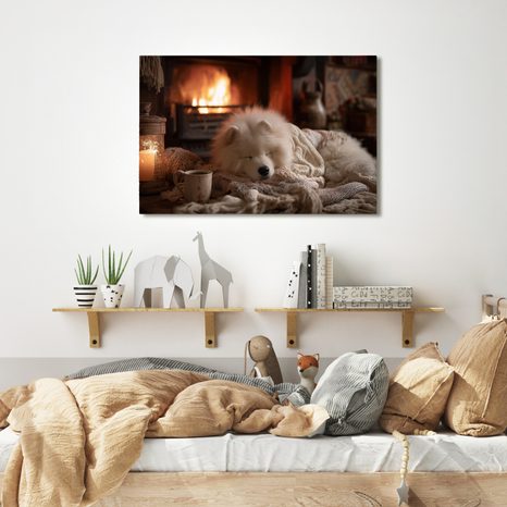 OBRAZ VÁNOČNÍ POHODA U KRBU - VÁNOČNÍ A ZIMNÍ OBRAZY - OBRAZY