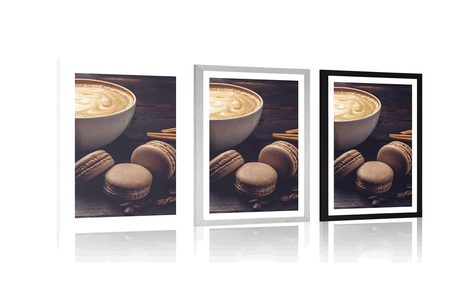 POSTER – CAFFÈ CON MACARONS AL CIOCCOLATO - CON MOTIVO CUCINA - POSTER