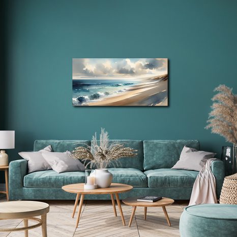 WANDBILD BERÜHRUNG DES MEERES AUF LEINWAND - BILDER MEER UND STRAND - BILDER