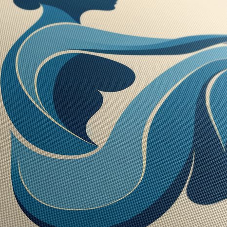 WANDBILD ELEGANZ IN BLAU - WANDBILDER FRAUEN - BILDER