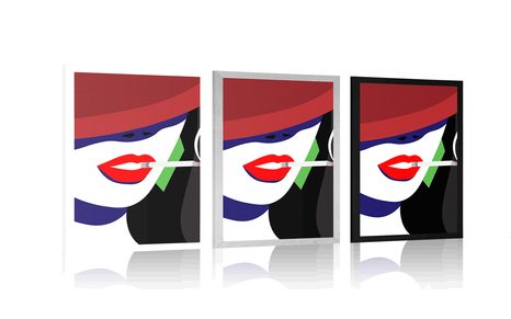 AFFICHE – FEMME AU CHAPEAU EN STYLE POP ART - POP ART - AFFICHES