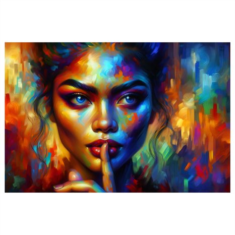WANDBILD FRAU IN ABSTRAKTEN FARBEN - WANDBILDER FRAUEN - BILDER