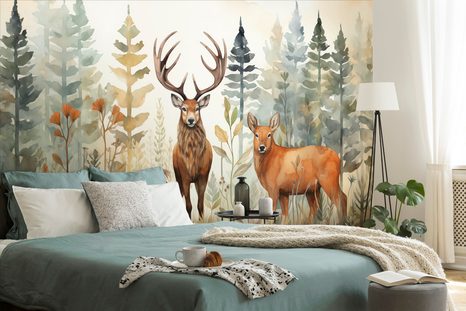 TAPATA JELEN V PRAVLJIČNEM GOZDU - TAPETE GOZD - TAPETE