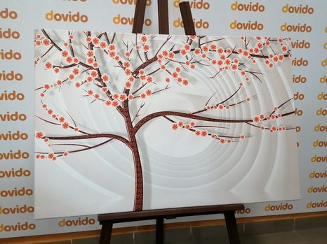 CANVAS PRINT MODERN TREE ON AN ABSTRACT BACKGROUND - ABSTRACT PICTURES - PICTURES