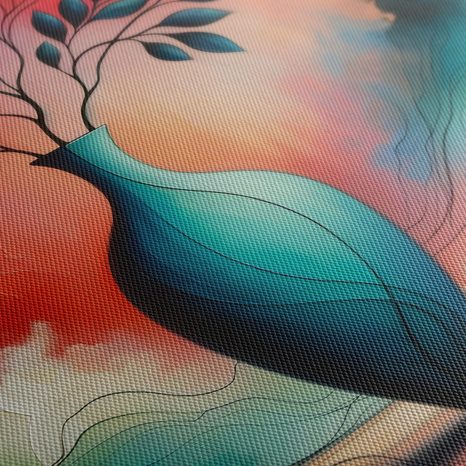 OBRAZ MODRÁ VÁZA V OBLACÍCH - OBRAZY KVĚTŮ - OBRAZY