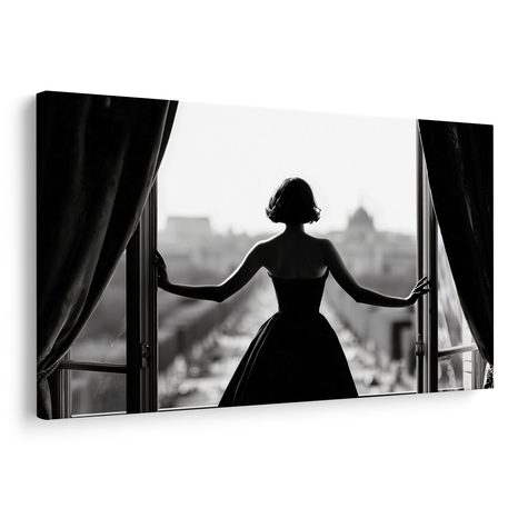 OBRAZ SILUETA ŽENY U OKNA - OBRAZY ŽENY - OBRAZY