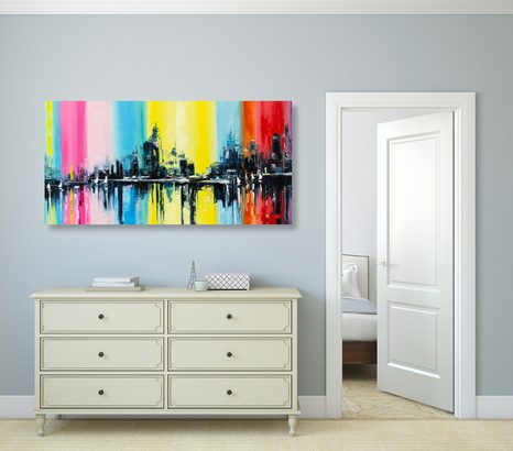 TABLOU ORAȘ ÎN PICTURĂ DE ULEI - TABLOURI CU ORAȘE - TABLOURI