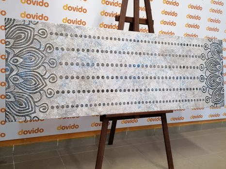 WANDBILD MANDALA AUF GRAUEM UNTERGRUND - BILDER MIT FENG SHUI-MOTIVEN - BILDER