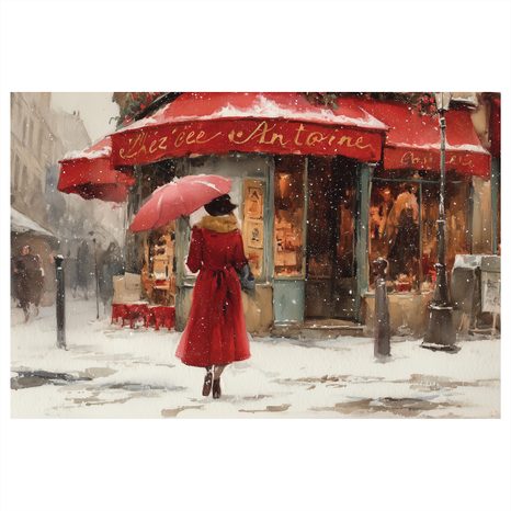 OBRAZ VÁNOČNÍ PROCHÁZKA MĚSTEM - VÁNOČNÍ A ZIMNÍ OBRAZY - OBRAZY