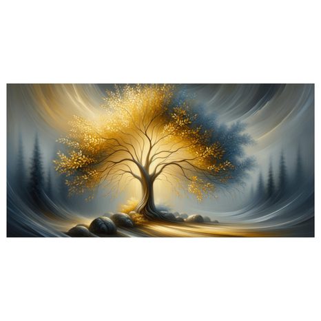 OBRAZ MAGICKÝ STROM ŽIVOTA V MLZE - OBRAZY STROMY ŽIVOTA - OBRAZY