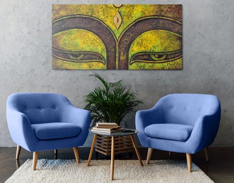 OBRAZ OCZY BUDDY MALOWANE FARBĄ AKRYLOWĄ - OBRAZY FENG SHUI - OBRAZY