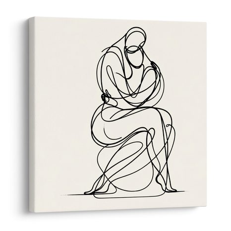 OBRAZ ZAMYŠLENÁ SILUETA V KŘIVKÁCH - OBRAZY ŽENY - OBRAZY