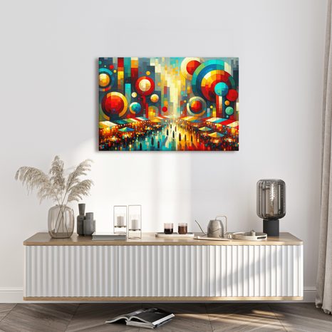 OBRAZ BAREVNÉ MĚSTO V KRUZÍCH - ABSTRAKTNÍ OBRAZY - OBRAZY