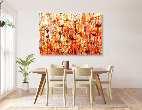 OBRAZ PAMPELIŠKA V ORANŽOVÝCH ODSTÍNECH - ABSTRAKTNÍ OBRAZY - OBRAZY