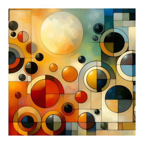 OBRAZ GEOMETRIE V TEPLÝCH TÓNECH - ABSTRAKTNÍ OBRAZY - OBRAZY