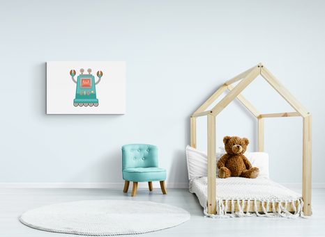 QUADRO SU TELA – PER PICCOLI AMANTI DEI ROBOT - QUADRI PER BAMBINI - STAMPE E QUADRI