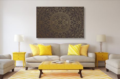 TABLOU ORNAMENT ORIENTAL DIN AUR - TABLOURI FENG SHUI - TABLOURI