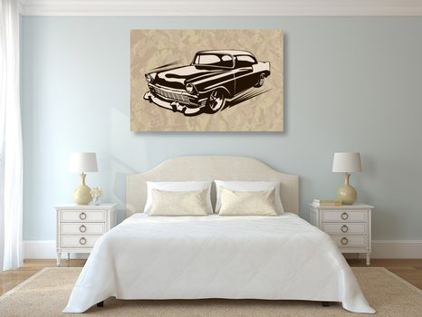 OBRAZ RETRO VETERÁN - VINTAGE A RETRO OBRAZY - OBRAZY